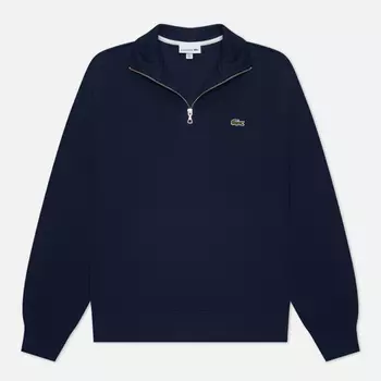 Мужская толстовка Lacoste Zippered Stand-Up Collar Cotton, цвет синий, размер XL