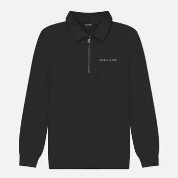 Мужская толстовка Lyle & Scott Embroidered Collared Quarter Zip, цвет серый, размер XL
