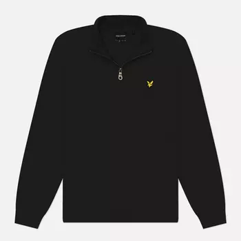 Мужская толстовка Lyle & Scott Interlock Quarter Zip, цвет чёрный, размер XL