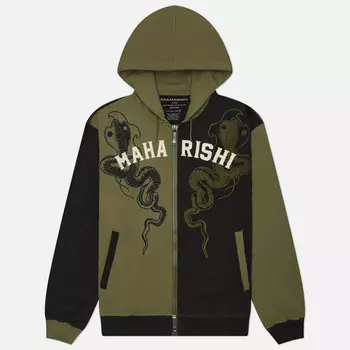 Мужская толстовка maharishi Cobra Zipped Hoodie, цвет оливковый, размер L