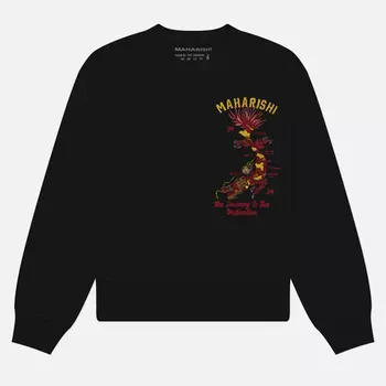 Мужская толстовка maharishi Dragon Map Vintage Crew Neck, цвет чёрный, размер L