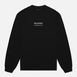 Мужская толстовка maharishi Organic Crew Military Type Embroidery, цвет чёрный, размер XXS