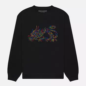 Мужская толстовка maharishi x Kay One Distorted Dragon Crew Neck, цвет чёрный, размер XXL