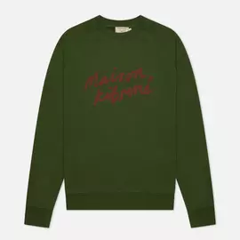 Мужская толстовка Maison Kitsune Handwriting Clean, цвет зелёный, размер XL