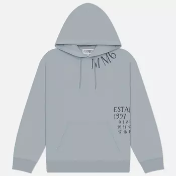 Мужская толстовка Maison Margiela MM6 Handwritten Numeric Hoodie, цвет голубой, размер S