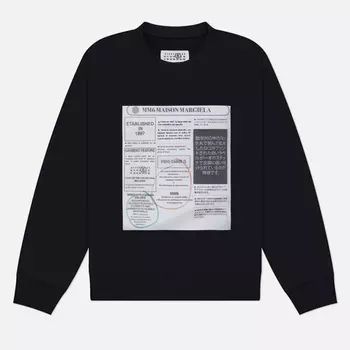 Мужская толстовка Maison Margiela MM6 Newspaper Print, цвет чёрный, размер S