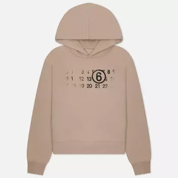 Мужская толстовка Maison Margiela MM6 Numerical Logo Print Hoodie, цвет бежевый, размер S