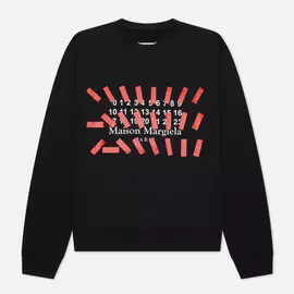 Мужская толстовка Maison Margiela Tape Print Crew Neck, цвет чёрный, размер 48