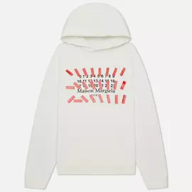 Мужская толстовка Maison Margiela Tape Print Oversized Hoodie, цвет белый, размер 54