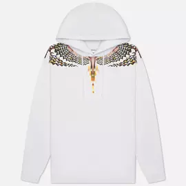 Мужская толстовка Marcelo Burlon Grizzly Wings Regular Hoodie, цвет белый, размер S