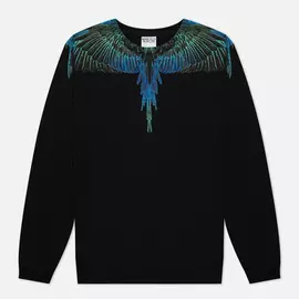 Мужская толстовка Marcelo Burlon Wings Regular Crewneck, цвет чёрный, размер S