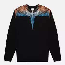 Мужская толстовка Marcelo Burlon Wings Regular Crewneck, цвет чёрный, размер XL