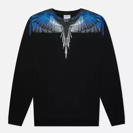 Мужская толстовка Marcelo Burlon Wings Regular Crewneck, цвет чёрный, размер XL