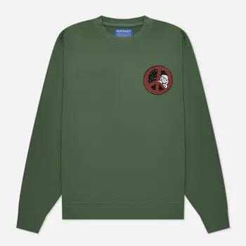 Мужская толстовка MARKET Peeking Through Crew Neck, цвет зелёный, размер XXL