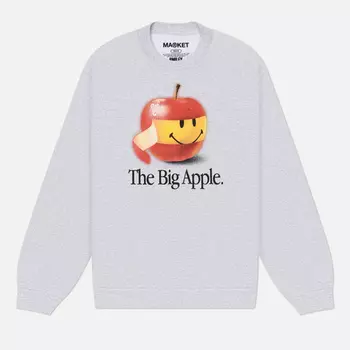 Мужская толстовка MARKET Smiley Big Apple, цвет серый, размер M