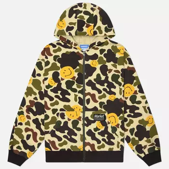 Мужская толстовка MARKET Smiley Camo Zip, цвет бежевый, размер S