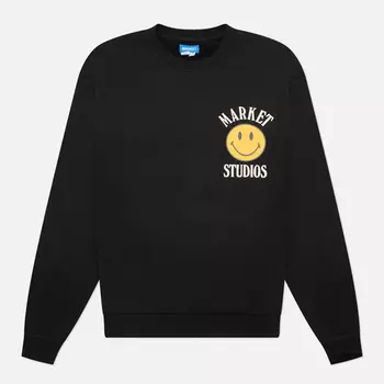Мужская толстовка MARKET Smiley Lockup Crewneck, цвет чёрный, размер M