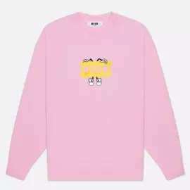 Мужская толстовка MSGM Box Comics Crew Neck, цвет розовый, размер M
