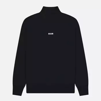 Мужская толстовка MSGM Brushed Printed Micrologo Turtle Neck, цвет чёрный, размер L