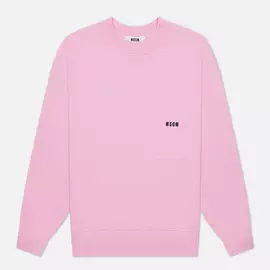 Мужская толстовка MSGM Essentials Crew Neck, цвет розовый, размер S