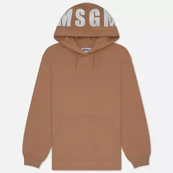 Мужская толстовка MSGM Maxilogo Hoodie, цвет коричневый, размер S