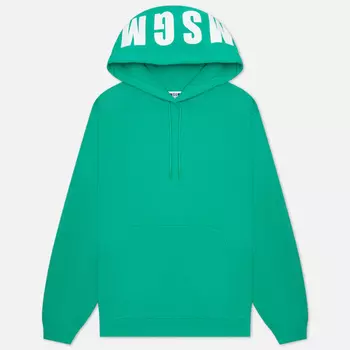Мужская толстовка MSGM Maxilogo Print Hoodie, цвет зелёный, размер XL