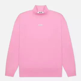Мужская толстовка MSGM Micrologo Seasonal High Collar, цвет розовый, размер S