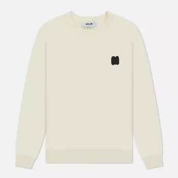 Мужская толстовка MSGM Monogram Patch, цвет бежевый, размер S