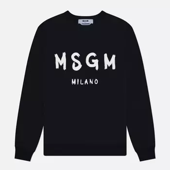 Мужская толстовка MSGM MSGM Brush Stroke Logo Print, цвет чёрный, размер M