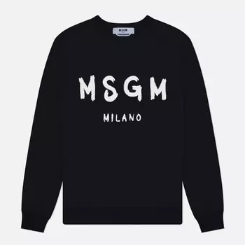 Мужская толстовка MSGM Regular Brush Stroke Logo Print, цвет чёрный, размер XL