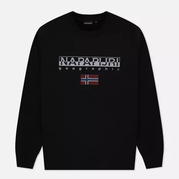 Мужская толстовка Napapijri Ayas Crew Neck, цвет чёрный, размер XXL