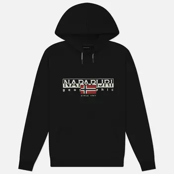 Мужская толстовка Napapijri Aylmer Hoodie Regular Fit, цвет чёрный, размер XXL