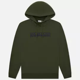 Мужская толстовка Napapijri Berber Hoodie, цвет зелёный, размер XXL