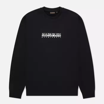 Мужская толстовка Napapijri Box Crew Neck Loose Fit, цвет чёрный, размер XL