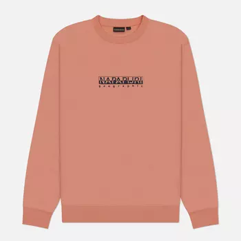 Мужская толстовка Napapijri Box Crew Neck Loose Fit, цвет розовый, размер XXL