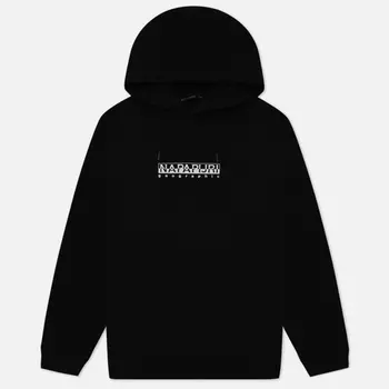Мужская толстовка Napapijri Box Hoodie Loose Fit, цвет чёрный, размер XL