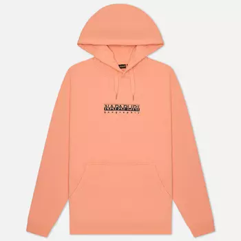 Мужская толстовка Napapijri Box Hoodie Loose Fit, цвет розовый, размер XXL
