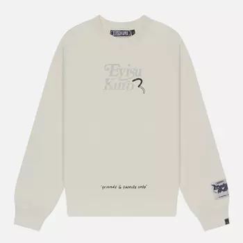 Мужская толстовка Evisu Evisukuro Chest Logo Crew Neck, цвет белый, размер XXL