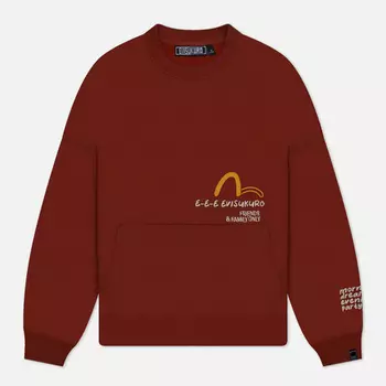 Мужская толстовка Evisu Evisukuro Print Crew Neck, цвет оранжевый, размер XL