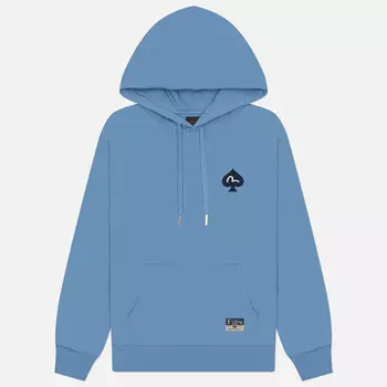 Мужская толстовка Evisu Four Suits Daruma & Godhead Embroidery Hoodie, цвет голубой, размер XXL