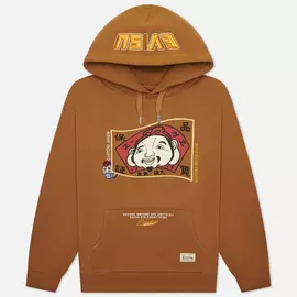 Мужская толстовка Evisu Heritage Embroidered Godhead Flag &amp; Darumas Hoodie, цвет коричневый, размер S