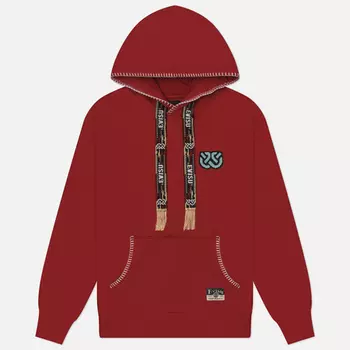 Мужская толстовка Evisu Heritage Jacquard Drawstring Hoodie, цвет бордовый, размер L