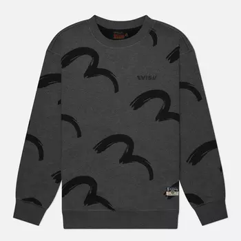 Мужская толстовка Evisu Heritage Seagull All Over Print, цвет серый, размер M