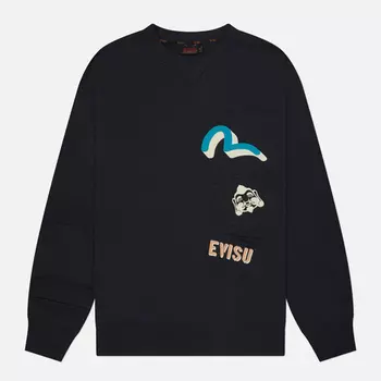 Мужская толстовка Evisu Seagull & Baby Godhead Print, цвет чёрный, размер XXL