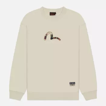 Мужская толстовка Evisu Seagull & Kamon Brocade Applique, цвет бежевый, размер XXL
