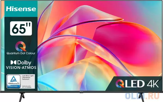 Телевизор QLED Hisense 65" 65E7KQ черный 4K Ultra HD 60Hz DVB-T DVB-T2 DVB-C DVB-S DVB-S2 WiFi Smart TV