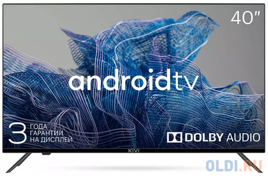 Телевизор 40" Kivi 40F740NB черный 1920x1080 60 Гц Wi-Fi Smart TV 3 х HDMI 2 х USB RJ-45