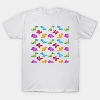 Футболка женская ассорти иллюстрированные динозавры принт Харадзюку кавайная футболка летняя женская футболка с коротким рукавом топ футболка S розовый