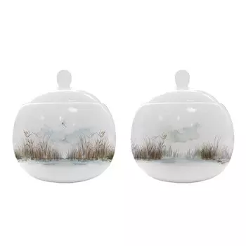 сахарница ZAPEL Ardea Cinerea birds 10x10x10,5cм фарфор