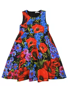 Платье с принтом "маки" Dolce&amp;Gabbana детское